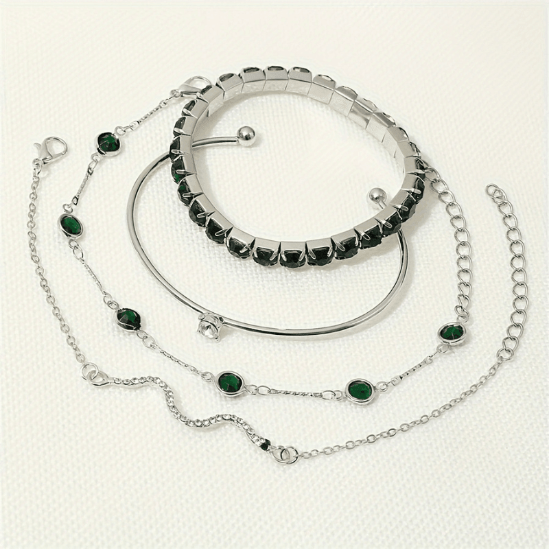 Encanto Esmeralda - kit de 4 Pulseiras Brilhantes