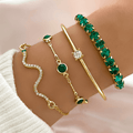 Encanto Esmeralda - kit de 4 Pulseiras Brilhantes