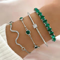 Encanto Esmeralda - kit de 4 Pulseiras Brilhantes